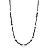 Men's Ambition and Confidence Necklace with Onyx Matte, Clear Quartz Matte, Hematite and Silver